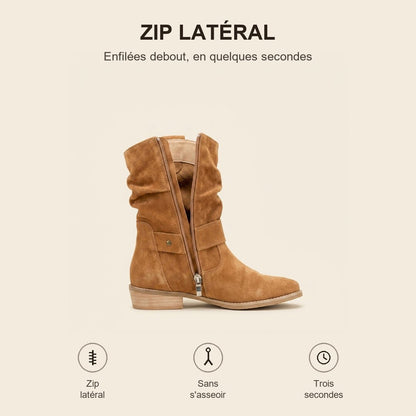 Zip latéral - enfilées debout en quelques secondes