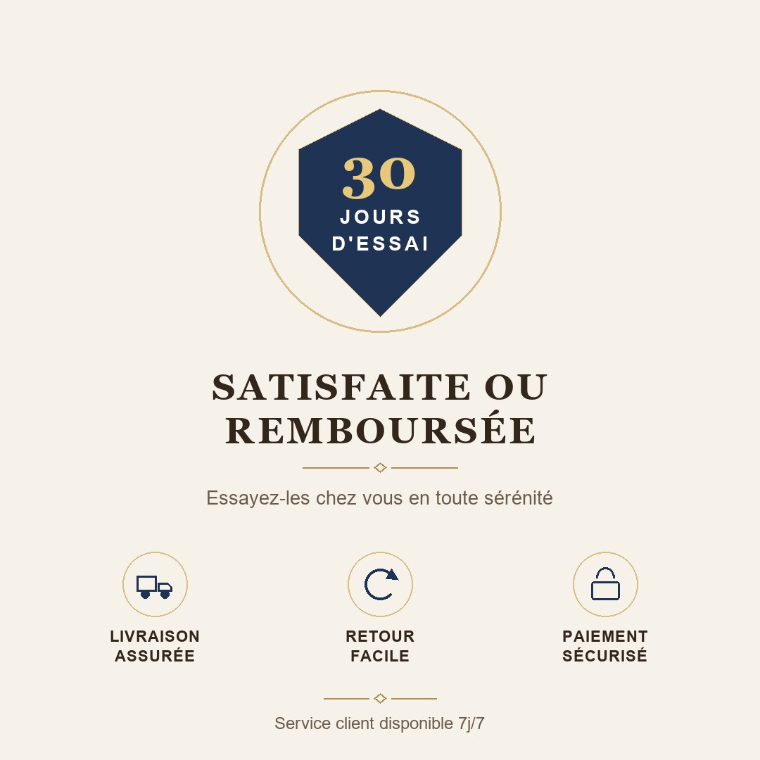Garantie 30 jours d'essai - satisfaite ou remboursée