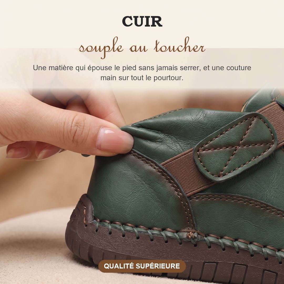 Cuir souple au toucher et couture main